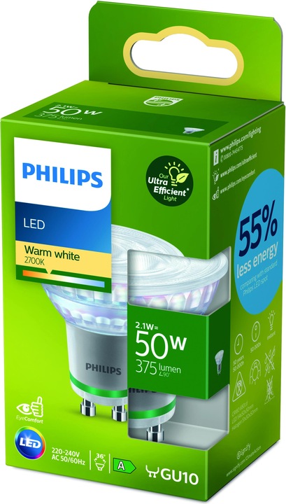 Produktbild Philips LED Classic (GU10, 2.10 W, 375 lm, 1 x, A)