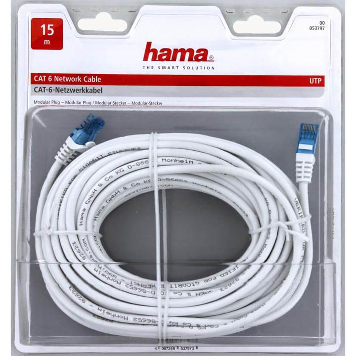 Produktbild Hama Network Cable CAT 6 UTP (U/UTP, CAT6, 15 m)