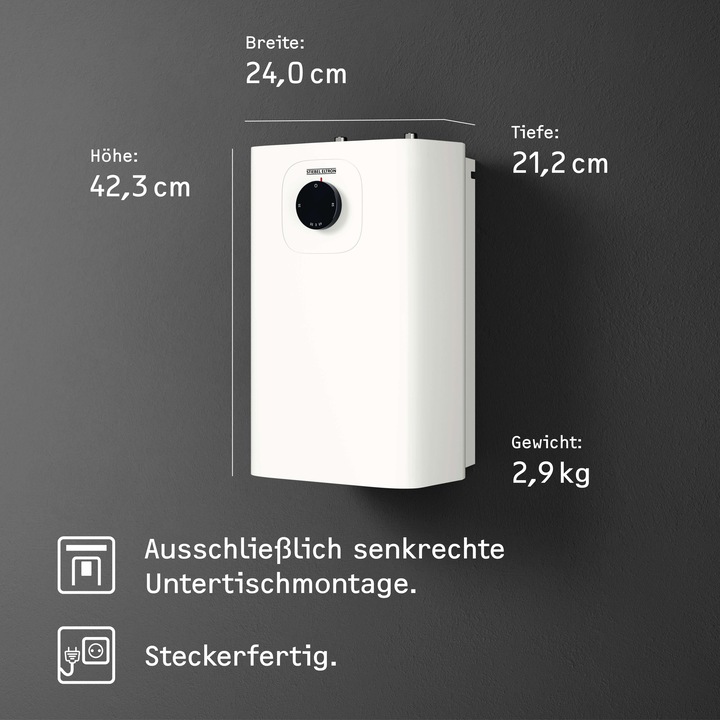 Image du produit Stiebel Eltron SNU 5 Plus 1 kW, très compact, anti-goutte, thermostop, chauffe-eau sous évier 5 l basse pression