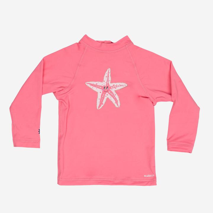 Image du produit Nabaiji Tee shirt anti Uv manches longues Bébé - Étoiles rose (74)