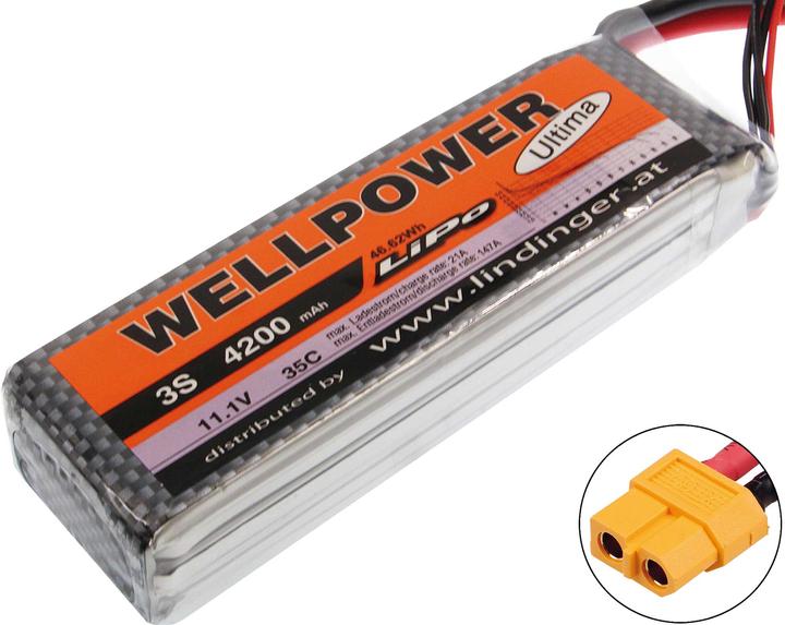 Wellpower LIPO AKKU ULTIMA 4200 MAH / 11,1 VOLT 3S 35/70C CH5/8 XT-60 (11.10 V, 4200 mAh)