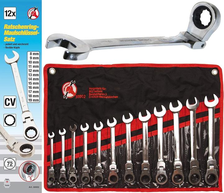 Produktbild BGS Ratschenring-Maulschlüssel-Satz (10 mm, 11 mm, 12 mm, 13 mm, 14 mm, 15 mm, 16 mm, 17 mm, 18 mm, 19 mm, 8 mm, 9 mm)