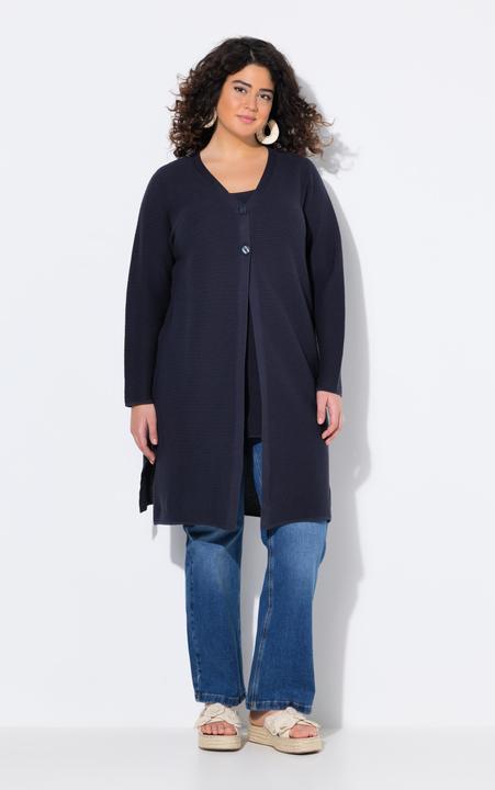 Immagine prodotto Ulla Popken Cardigan di cotone biologico con scollo a V e maniche lunghe (58)
