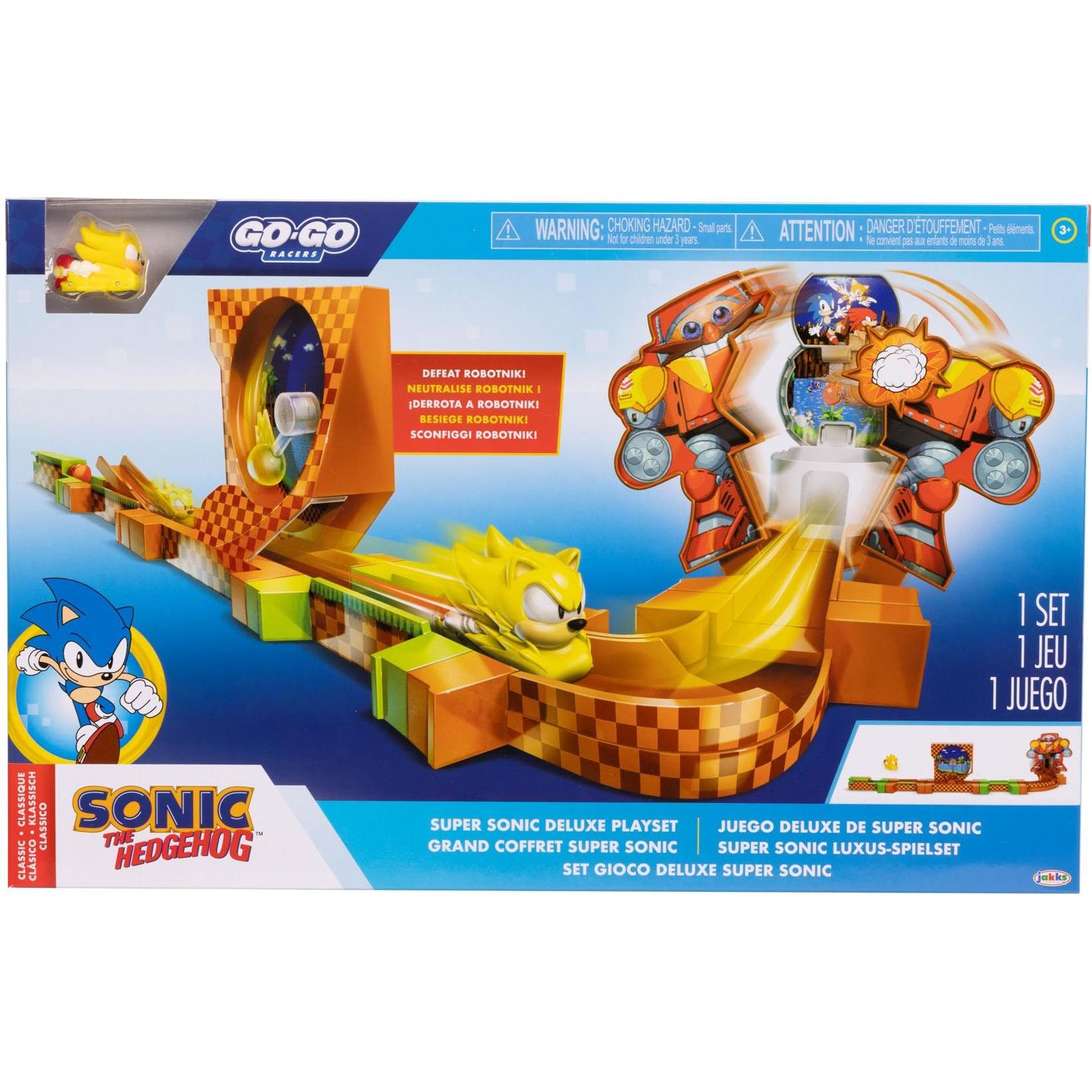 Jakks Pacific Blu/Multicolore/Arancia Sonic - The Hedgehog Go Go Racers Minifigures Playset Launch Pad Deluxe