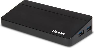 Actual product image Hamlet XHUB70036 USB 3.2 Gen 1 (3.1 Gen 1) Type-B interface hub 5000 Mbit/s Black (USB-A, 7 ports)