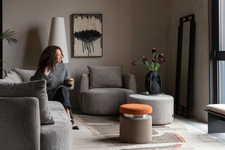 Image du produit Dutchbone Rocca Pouf Cappuccino