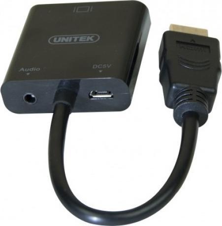 Image du produit Exertis Connect Convertisseur HDMI vers VGA avec audio Convertit le signal HDMI audio/vidéo en un signal VGA (HDMI, VGA, 15 cm)