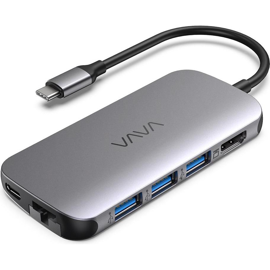 Vava VA-UC006 (USB-C, 3 Ports), Dockingstation + USB Hub, Silber