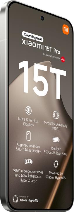 Produktbild Xiaomi 15T Pro (256 GB, Grau, 6.83", Dual SIM, 5G)