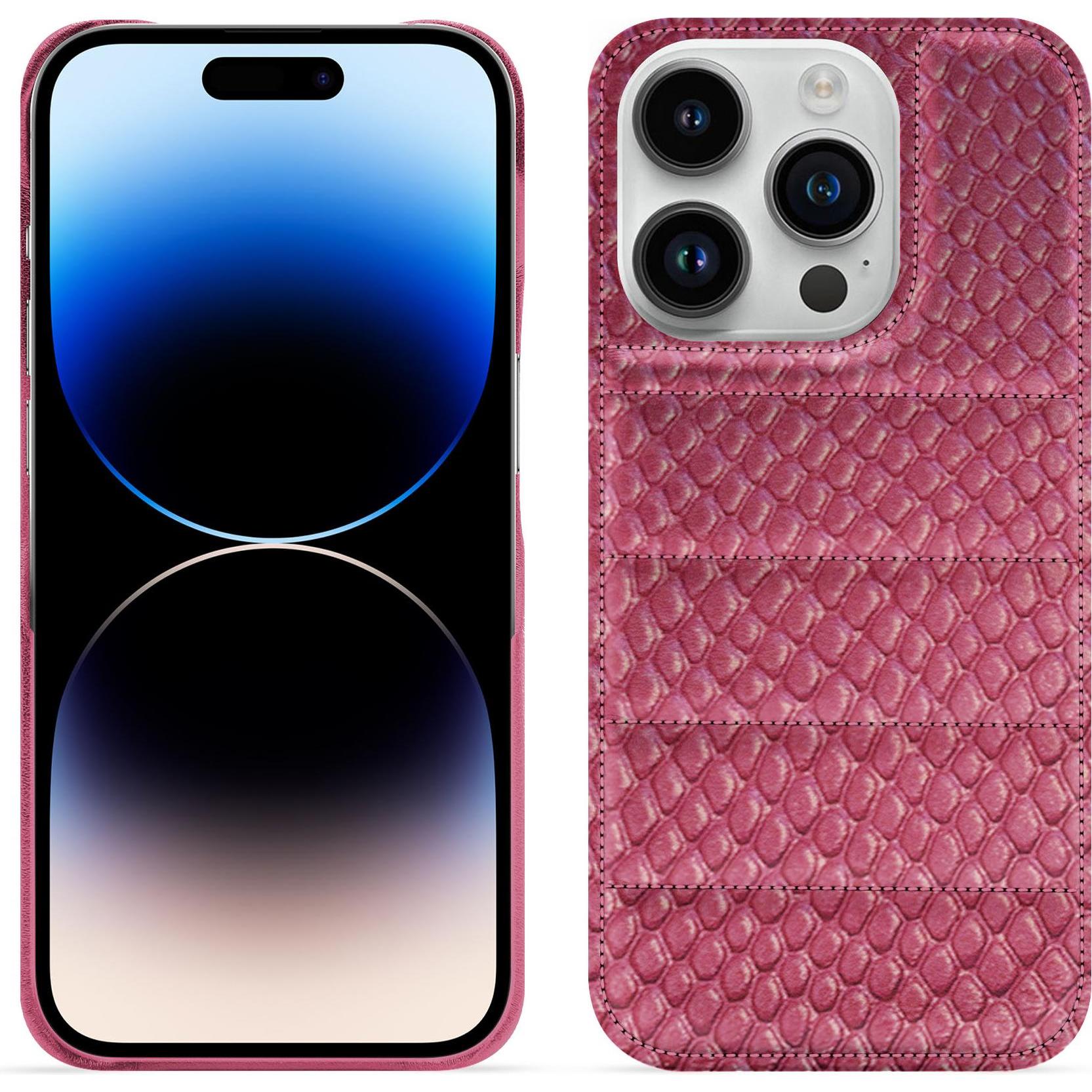 Noreve Lederschutzhülle (Apple iPhone 15 Pro), Smartphone Hülle, Rosa