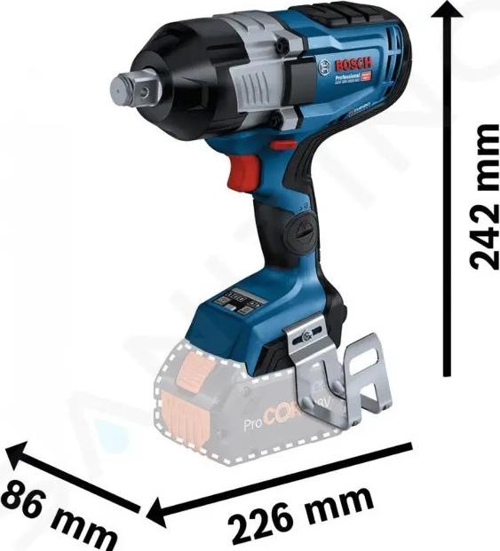 Actual product image Bosch Professional Cordless impact wrench GDS 18V-1600 HC (Rechargeable battery operated)