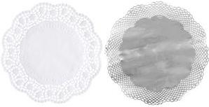 Actual product image Papstar Cake lace, round, diameter: 300 mm, white embossed lace paper, 40 g/sqm