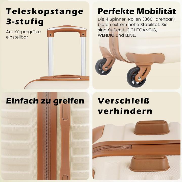 Produktbild Coolife 3-teiliges Hartschalenkoffer-Set mit TSA-Schloss (93 l)