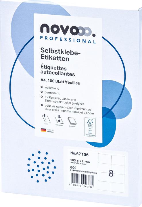 Actual product image Novooo Labels 105x74 mm