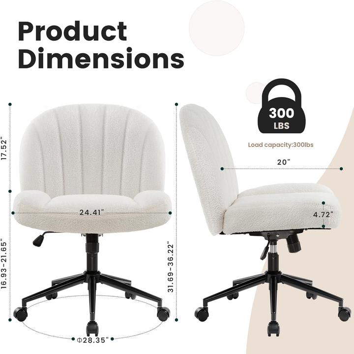 Image du produit IWMH Ergonomischer Bürostuhl ohne Armlehnen, höhenverstellbar