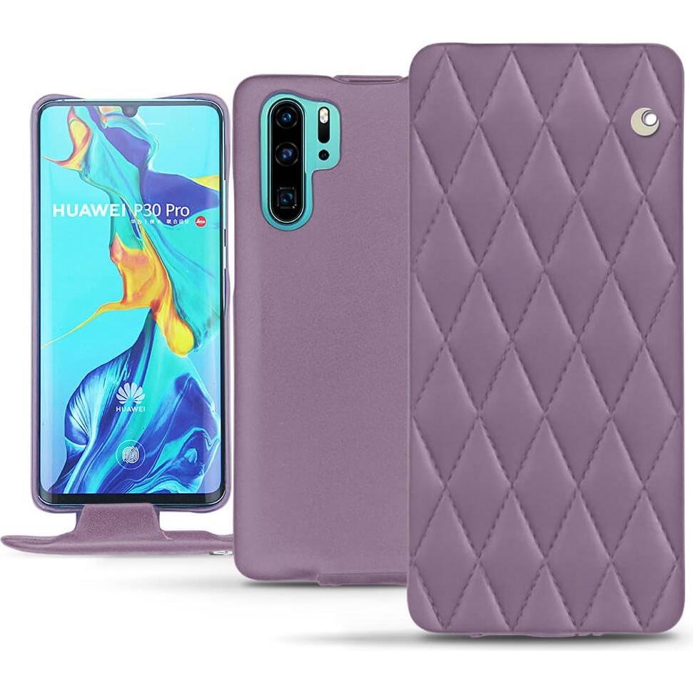 Noreve Lederschutzhülle vertikal (Huawei P30 Pro), Smartphone Hülle, Violett