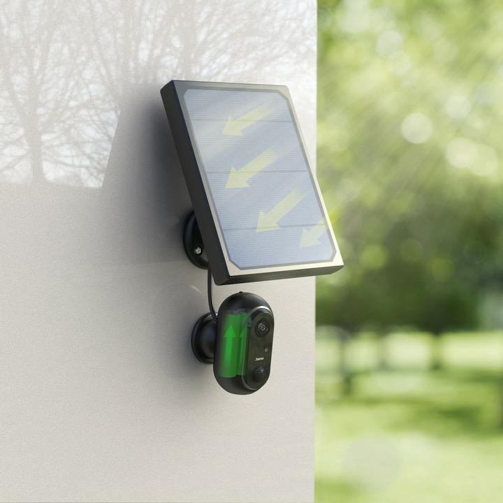 Actual product image Hama Surveillance camera, WLAN camera outdoor, rechargeable battery, solar, recording, 1080p (1920 x 1080 Pixels)