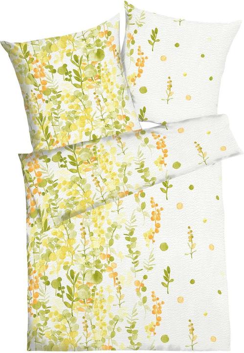 Immagine prodotto Traumschlaf Biancheria da letto seersucker Inaya lemon (Set di biancheria da letto, 160x210 cm + 65x100 cm)