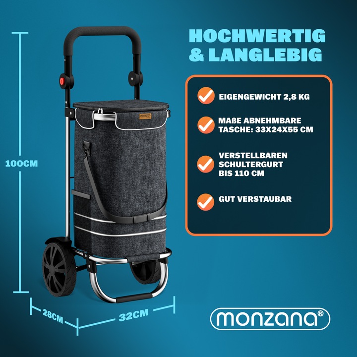 Produktbild Monzana 2in1 Einkaufstrolley