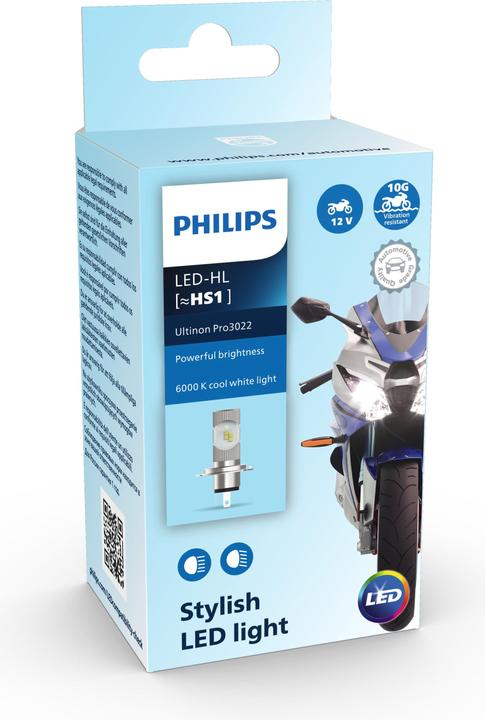 Actual product image Philips Ultinon Pro3022 LUM11636U3022X1 Lampe LED pour éclairage avant moto (H1)