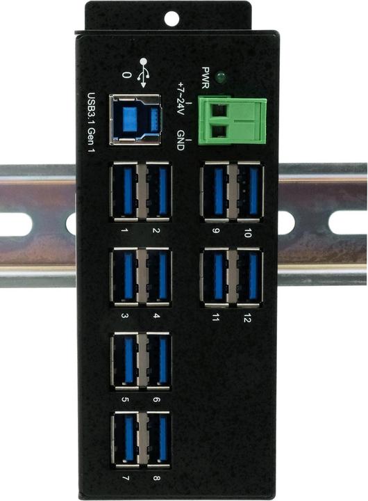 Actual product image Exsys EX-1112HMS, 12xUSB 3.0/3.1 Metal HUB (USB-B, 12 Ports)