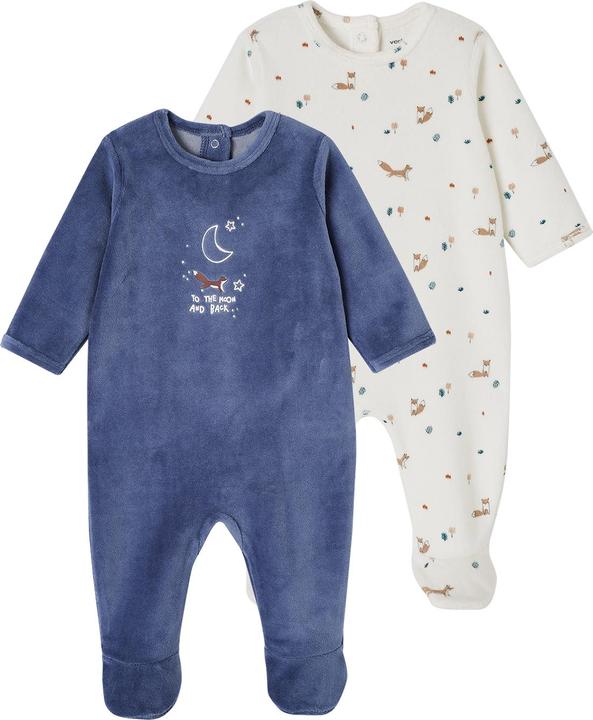 Image du produit Vertbaudet 2er-Pack Baby Samt-Strampler Fuchs (62)