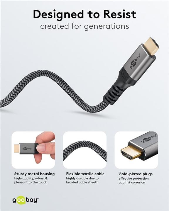 Image du produit Goobay DisplayPort – HDMI (3 m, HDMI, DisplayPort, 2.0)
