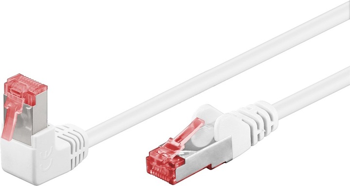 Image du produit Goobay CAT 6 Câble patch 1x coudé à 90°, S/FTP (PiMF), blanc, 3 m (S/FTP, CAT6, 3 m)