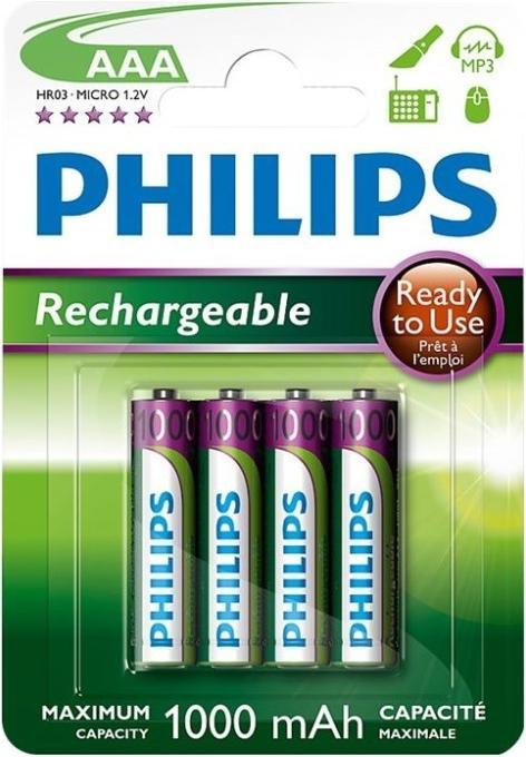 Produktbild Philips Rechargeable (4 Stk., AAA, 1000 mAh)