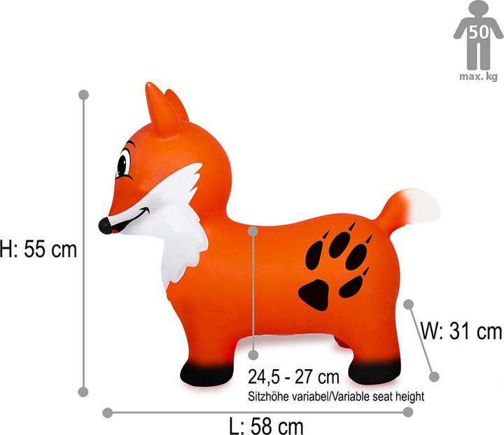 Image du produit Orange Hüpftier Fuchs mit Pumpe