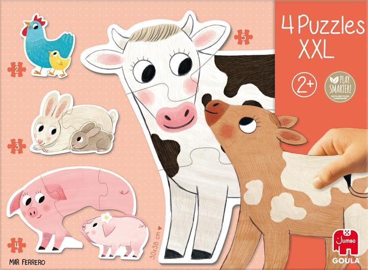 Actual product image Goula Puzzle animal mothers with babies (14 pieces)
