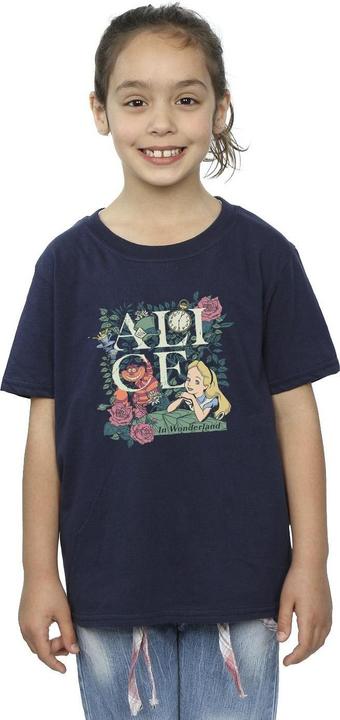 Actual product image Disney Girls Alice In Wonderland Leafy Garden Cotton T-Shirt (104)