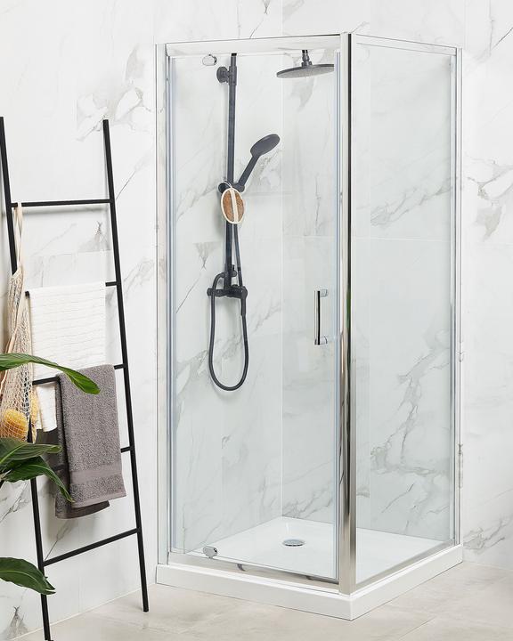 Immagine prodotto Beliani Cabina doccia in vetro temperato 70 x 70 x 185 cm argento DARLI (70 cm, 70 cm, 185 cm)