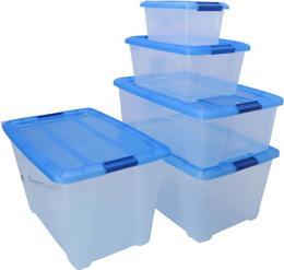 Actual product image Iris Clear NTB Storage Box 45.0 l transparent, blue 39.5 x 57.5 x 30.5 cm (45 l)