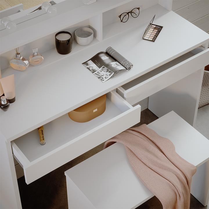 Image du produit Vicco Emma avec étagère miroir, banc & éclairage LED (120 x 41.80 x 83 cm)