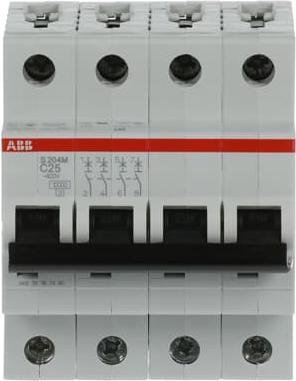 Produktbild ABB S204M-C25 Sicherungsautomat C-Char.,10kA,25A,4P
