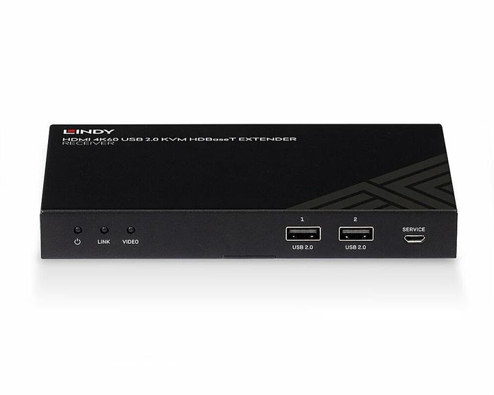 Produktbild Lindy 150m HDMI 4K60, IR, RS232 HDBT KVM Extender Receiver, kompatibel mit 38387-8