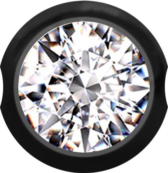 Immagine prodotto Star Piercing Chiusura a sfera Sfera nera con cristallo argento (senza ottone, Acciaio chirurgico 316L)