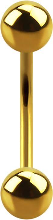 Actual product image Star Piercing Micro banana gold-plated internal thread with two gold-plated balls (Titanium G23)