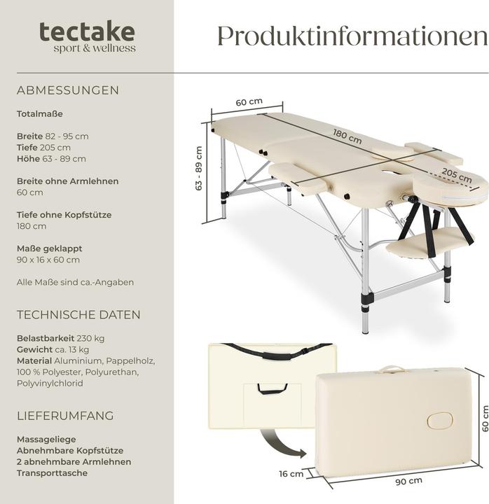 Image du produit tectake Table de massage