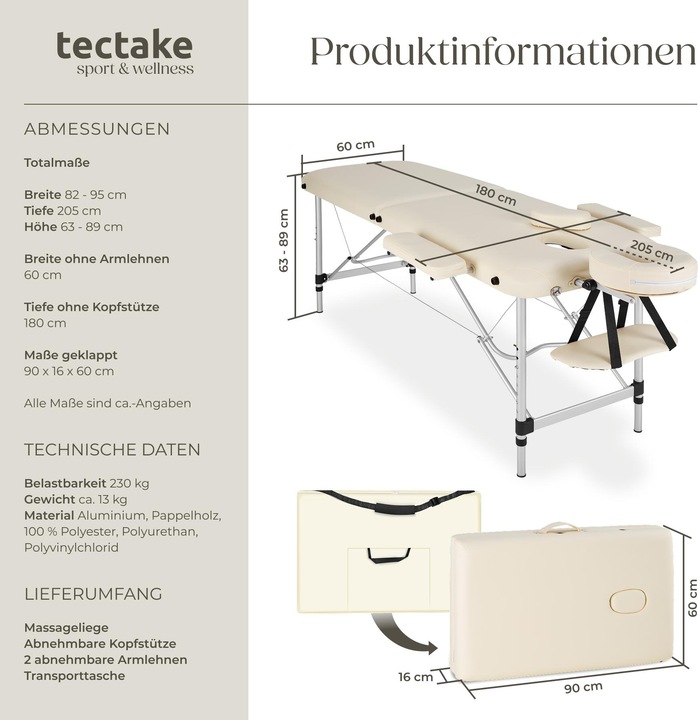 Actual product image tectake Massage table