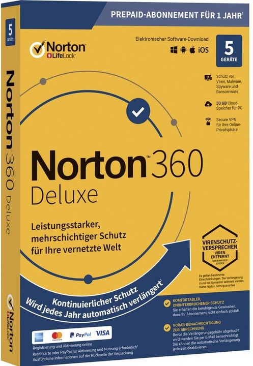 Produktbild Norton 360 Deluxe (5 User, 12 Monate)