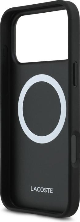Actual product image Lacoste - Hardcase Petit Pique Lacquer Logo MagSafe (LCHMP17XPLAK) - iPhone 17 Pro Max - Black (Apple iPhone 17 Pro Max)