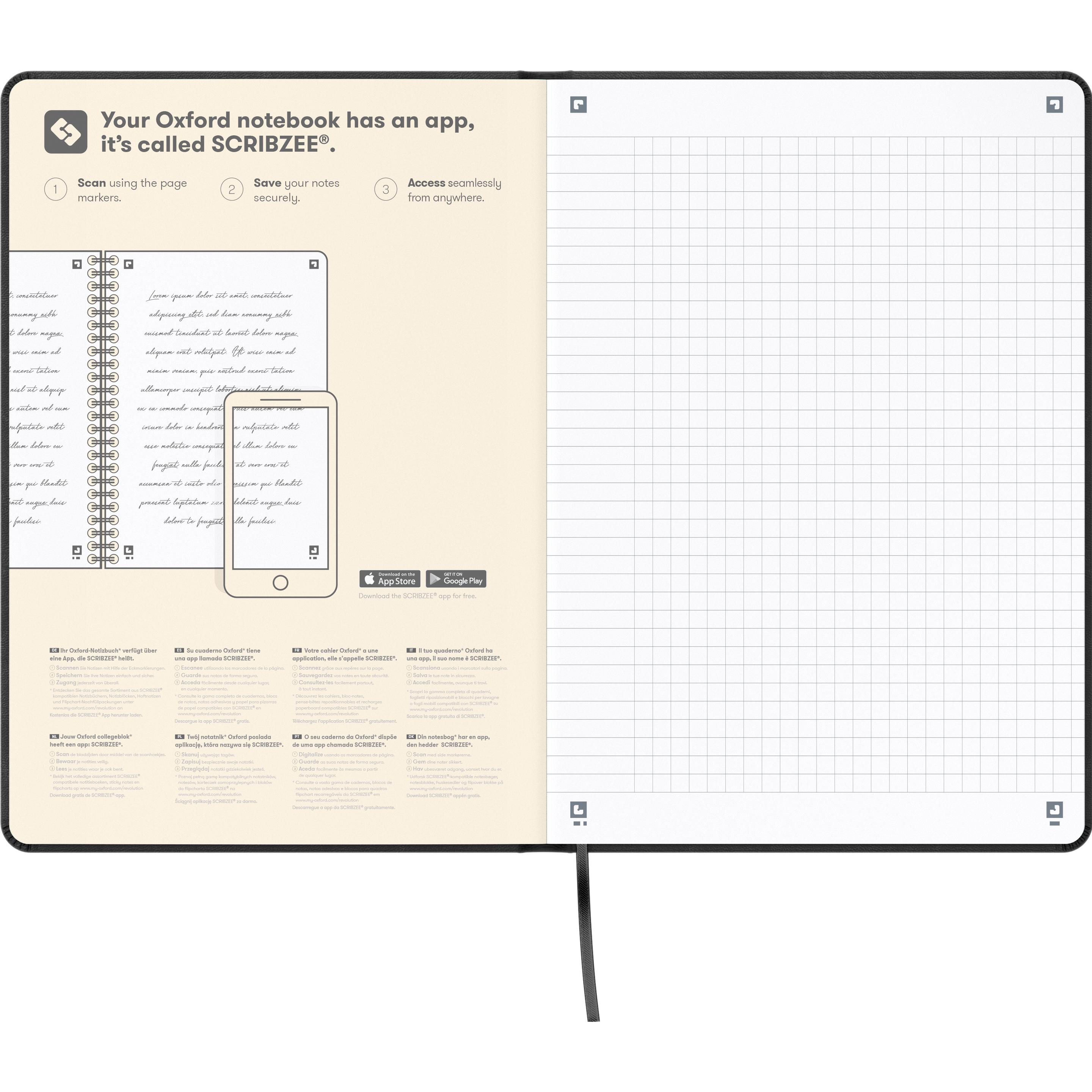 Thumbnail - Oxford, Heft + Block, Notizbuch "Signature", A5 (A4, Kariert, Harter Einband)