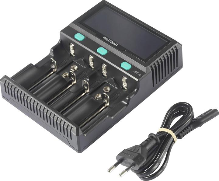 Produktbild Voltcraft IPC-4 Rundzellen-Ladegerät (10440, 14500, 16340, 17335, 17500, 17670, 18490, 18650, 21700, 22650, 26500, 26650, 32650, A, AA / LR6 / LR06 / Mignon / R6 / R14505, AAA / LR03 / Micro / R03 / AM4 / MN2400 / KR03, Sub-C)