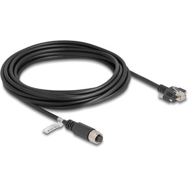 Thumbnail - Delock M12 Kabel A-kodiert 8 Pin Buchse zu RJ45 Stecker mit (F/UTP, CAT5e, 5 m), Netzwerkkabel