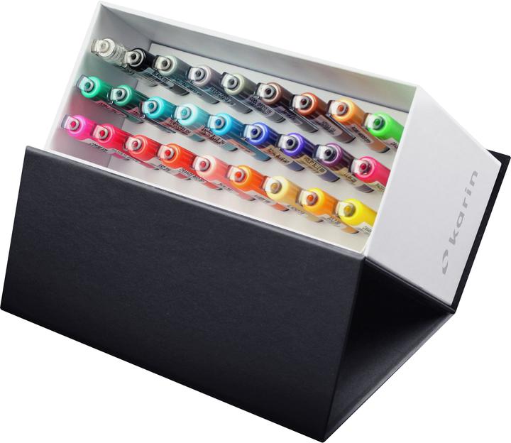 Produktbild Karin Brush Marker Pro Mini Box (M, Almond, Amber, Canary, Gold, Soft Peach, Magenta Red, Cerise, Orange red, Red, 27 x)