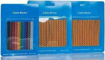 Produktbild RS PRO Kabel-Markierer, aufsteckbar, Beschriftung: 0, 1, 2, 3, 4, 5, 6, 7, 8, 9, Schwarz, Braun, Grü