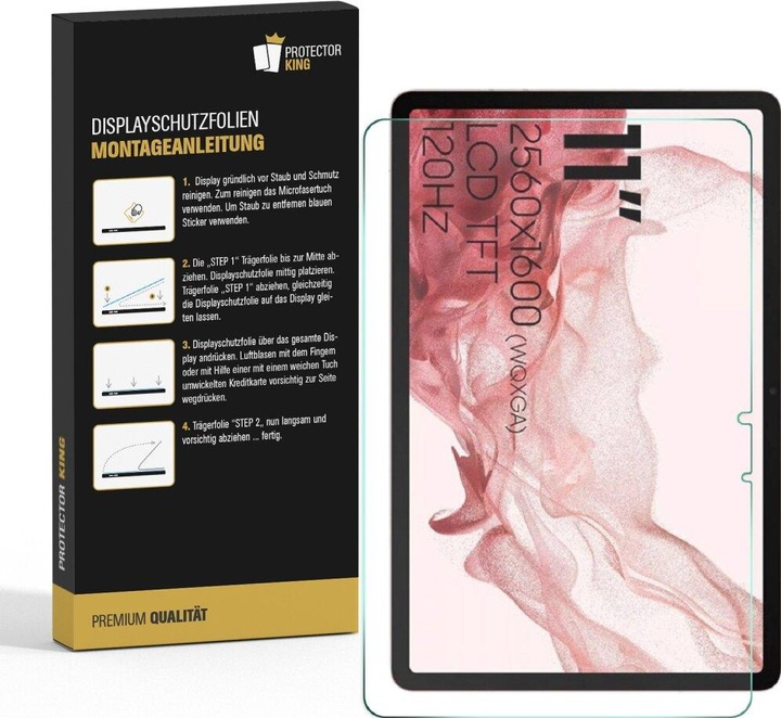 Actual product image Protectorking 1x 9H Panzerglas flexibel HD Klar (1 Piece, Galaxy Tab S8)