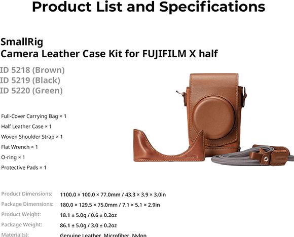 Produktbild SmallRig Leather Case Kit für X half Grün
